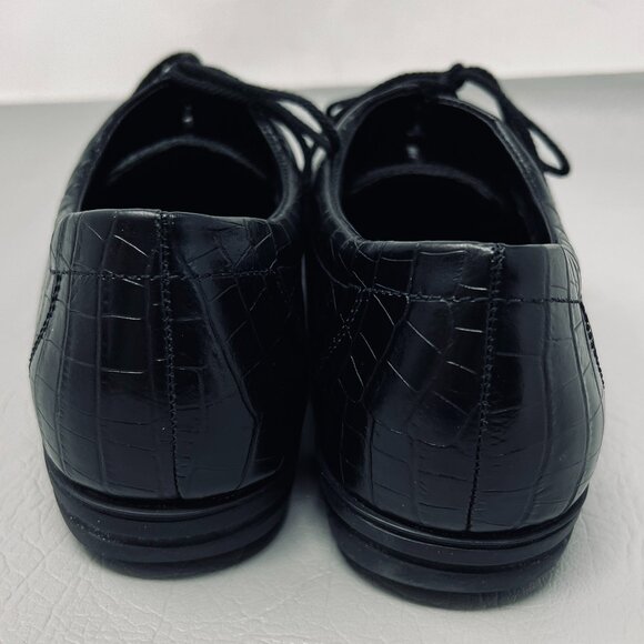 Easy Spirit Anti-Gravity Shoes Womens 9.5 D  Black Croc Embossed Leather Comfort - Picture 4 of 10